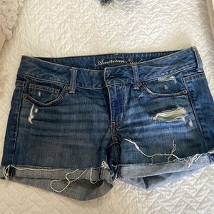 American Eagle denim shorts distressed